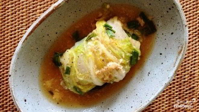 Рецепт Китайской капусты, фаршированной коричневым рисом