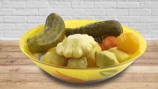 Рецепт Патиссонов с помидорами и огурцами