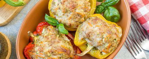 Шаг 6: печеного перца, фаршированного курицей и овощами