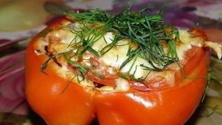 Рецепт Перцев фаршированных с сыром и мясом