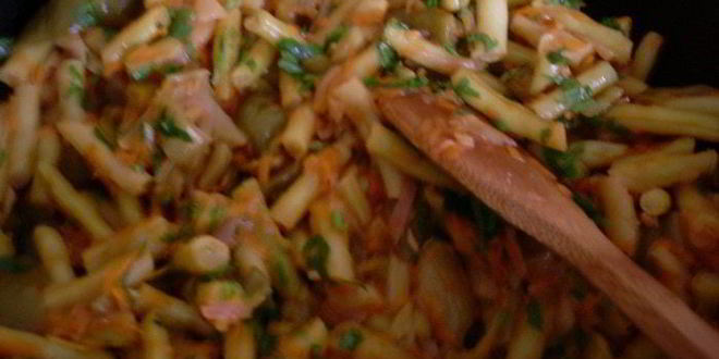Рецепт стручковой фасоли с перцами
