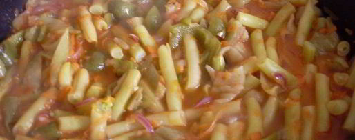 Шаг 5: стручковой фасоли с перцами