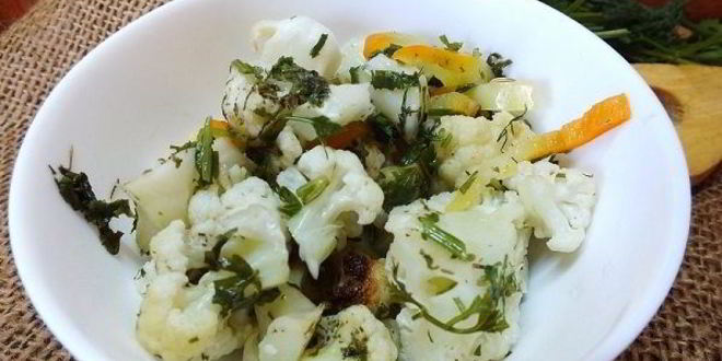 Рецепт цветной капусты с болгарским перцем