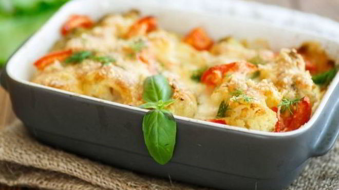 Рецепт Цветной капусты, запеченной с помидорами