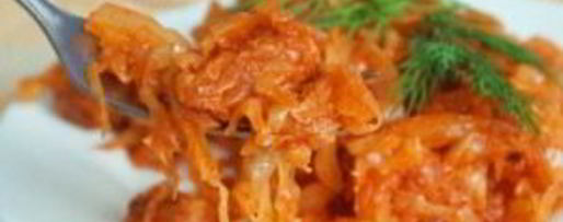 Шаг 5: тушеной капусты со свининой