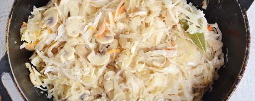 Шаг 8: тушеной квашеной капусты с грибами