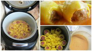 Рецепт Тушеного фаршированного картофеля