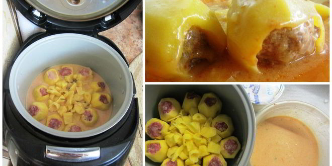 Рецепт тушеного фаршированного картофеля