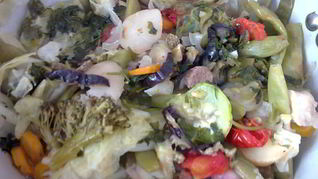 Рецепт Тушеных овощей с мясом Димляма