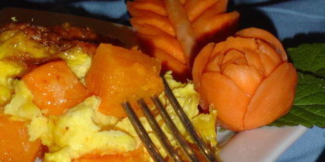 Рецепт тыквы, запеченной с яйцами в горшочках