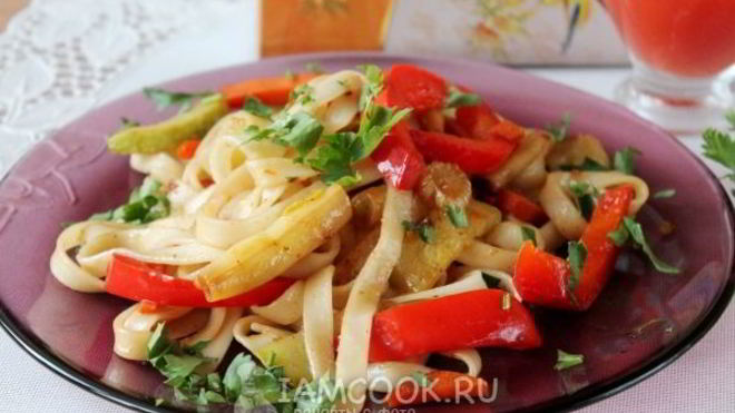 Рецепт Удона со стручковой фасолью по-японски