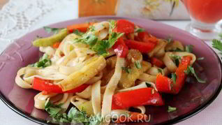 Рецепт Удона со стручковой фасолью по-японски