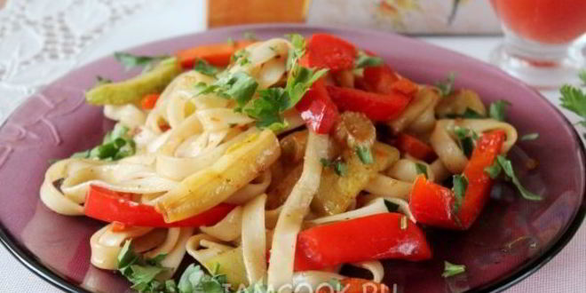 Рецепт удона со стручковой фасолью по-японски