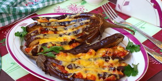 Рецепт запеченных вееров из баклажанов с курицей