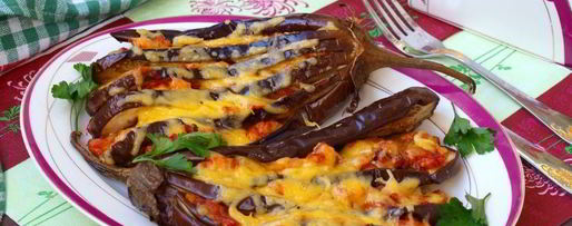 Шаг 4: запеченных вееров из баклажанов с курицей