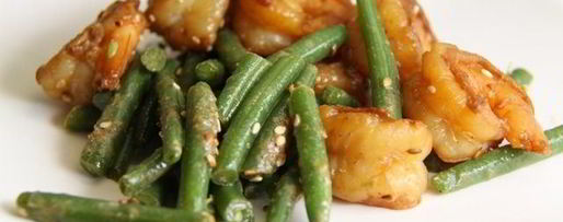 Шаг 5: зеленой фасоли с тахини и креветками