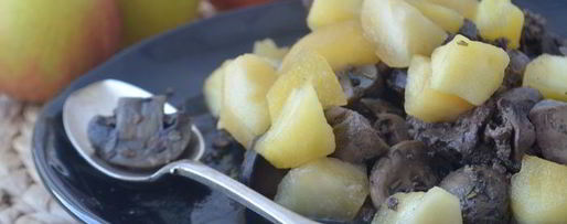 Шаг 6: ароматной куриной печенки с грибами и яблочным чатни