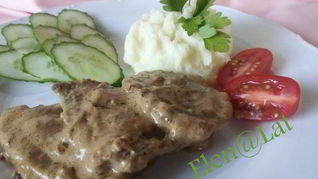 Рецепт Говяжьей печени в сливочном соусе