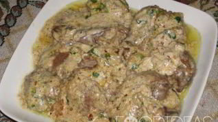 Рецепт Говяжьей печени в сметане