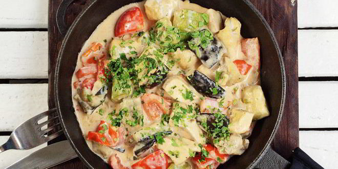 Рецепт кабачков с куриной печенью