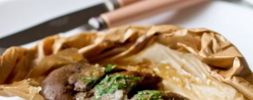 Шаг 13: кроличьей печени с луком в конверте из пергамента