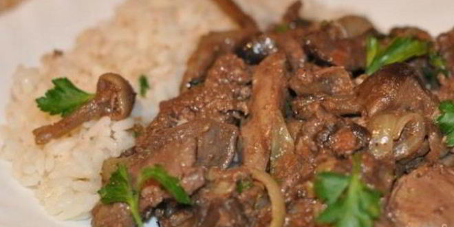 Рецепт куриной печени с грибами