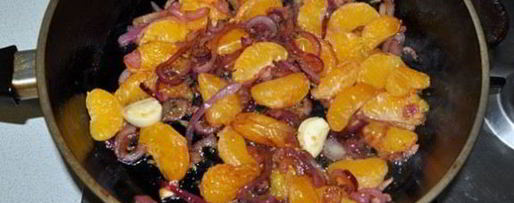 Шаг 3: куриной печени с мандаринами