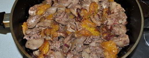 Шаг 5: куриной печени с мандаринами