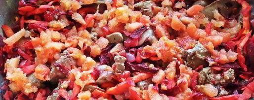 Шаг 11: куриной печени с овощами и гречкой