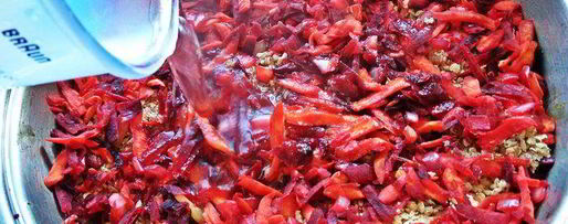 Шаг 15: куриной печени с овощами и гречкой