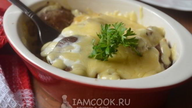 Рецепт Куриной печени запеченной с сыром