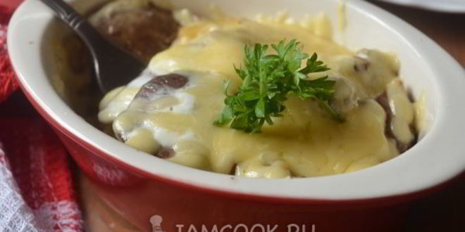 Рецепт куриной печени запеченной с сыром