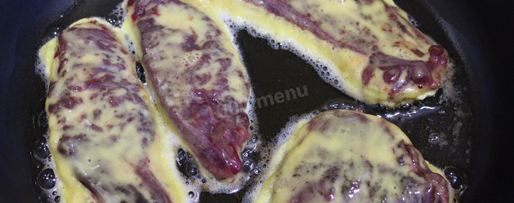 Шаг 3: отбивных из печени в кляре