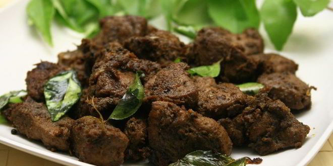 Рецепт печени говяжья, жаренная кусками