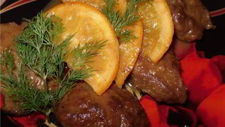 Рецепт Печени с апельсинами в соусе