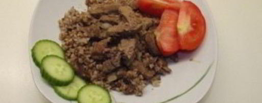 Шаг 4: печени с гречкой