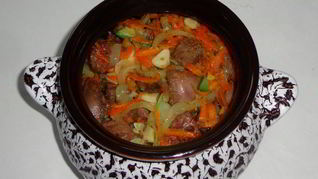 Рецепт Печени с кабачками в горшочке