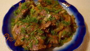 Рецепт Печени с луком по-венециански