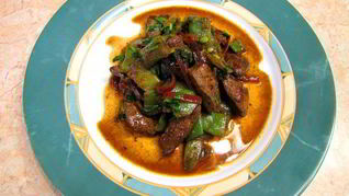 Рецепт Печени с плоской стручковой фасолью