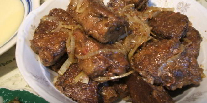 Рецепт печени в крахмале