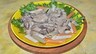 Рецепт Печени в сливочном соусе бешамель