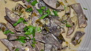 Рецепт Свиной печени в соусе