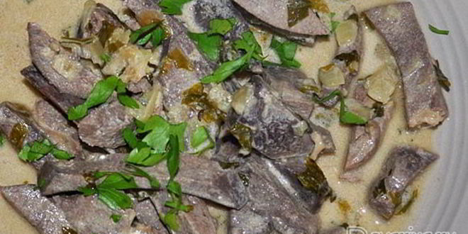 Рецепт свиной печени в соусе