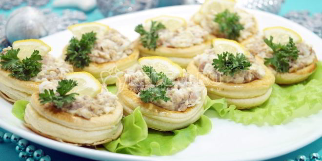 Рецепт волованов с печенью трески