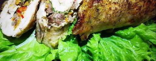 Шаг 19: запеченных куриных грудок с печенью