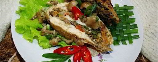 Шаг 20: запеченных куриных грудок с печенью