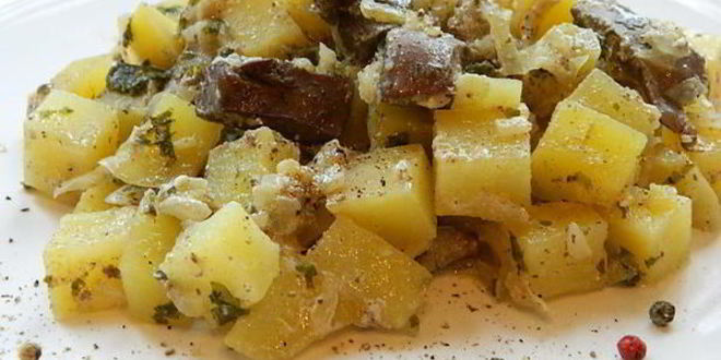 Рецепт жареной картошечки с печенью