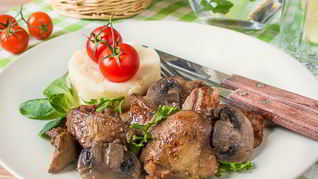 Рецепт Жареной утиной печени с грибами