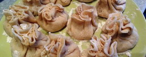 Шаг 3: хинкали из рисовой муки с треской