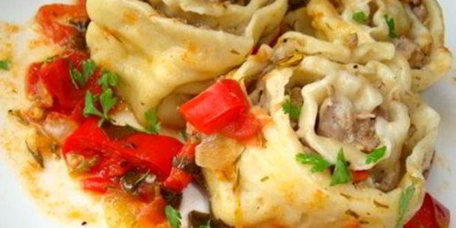 Рецепт ленивых пельменей розочки с мясом